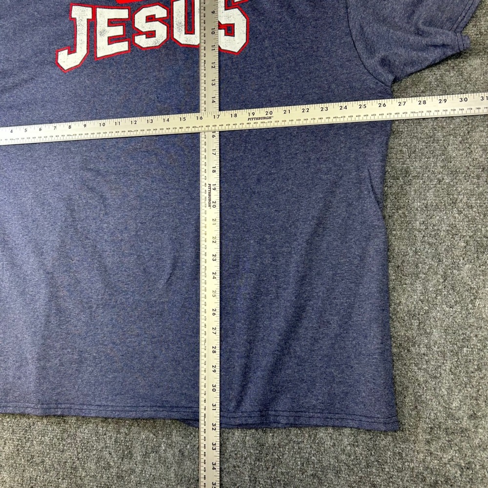 Team Jesus Graphic T-Shirt Mens XXL Blue Heathered Short Sleeve Religious Tee - Picture 5 of 6